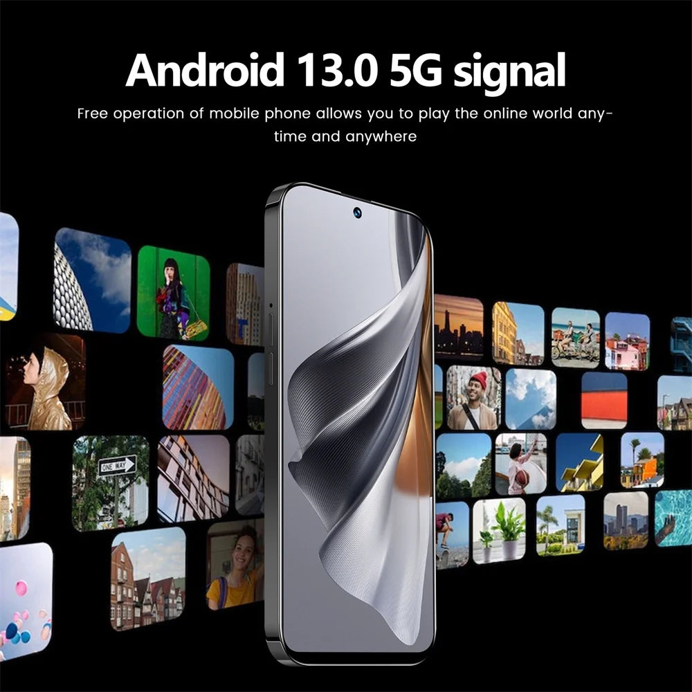 Kajiali Purple Unlocked 7.3 Inch Android 13 Smart Phone 5G F639