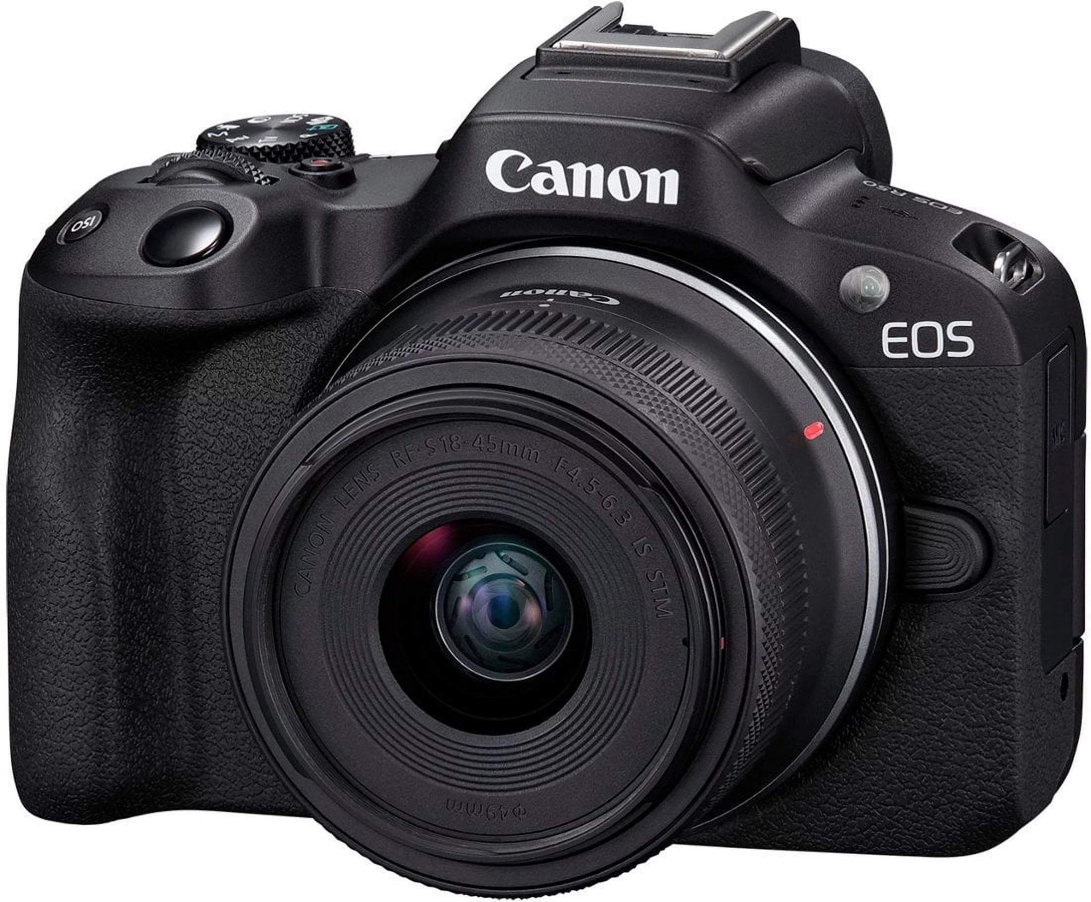 Canon EOS R50 4K Mirrorless Camera with RF-S 18-45mm Lens and Accessories H37459