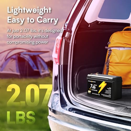 12V 7Ah LiFePO4 Deep Cycle Battery with Built-in BMS, IP67 Waterproof R689