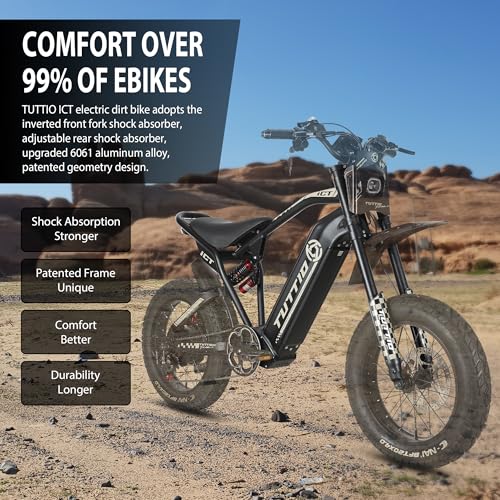 ICT Peak 4000W Electric Dirt Bike for Adults, 20" Fat Tire Off-Road Motorcycle E8841