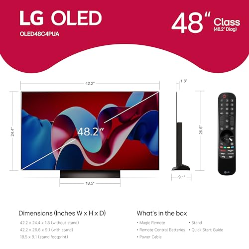 LG 65-Inch Class OLED evo C4 Series Smart TV 4K with Magic Remote E146