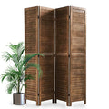 Wooden Room Divider 4 Panels Freestanding Partition for Home Office D5037