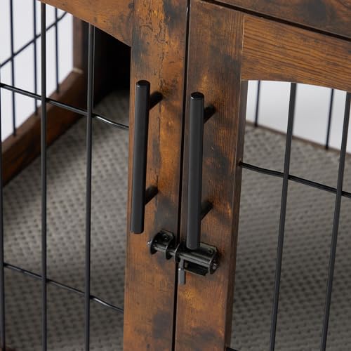 Wooden Dog Crate Furniture with Cushion and 2 Drawers R35157