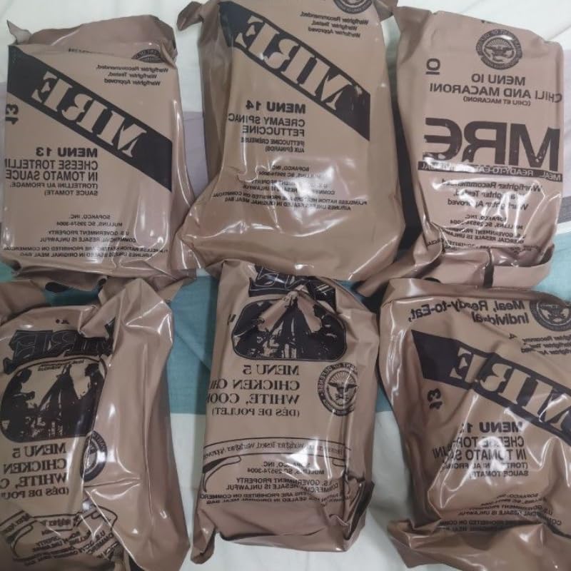 MRE meals military 2024 2025 inspection date 3 pack 1250 cals camping hiking survival N894