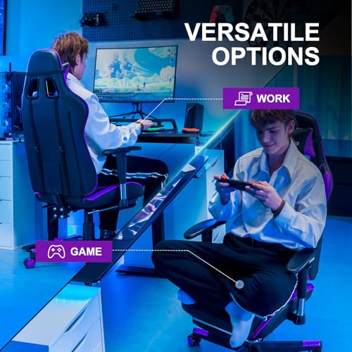 GTRACING Gaming Chair with Footrest, Blue R841
