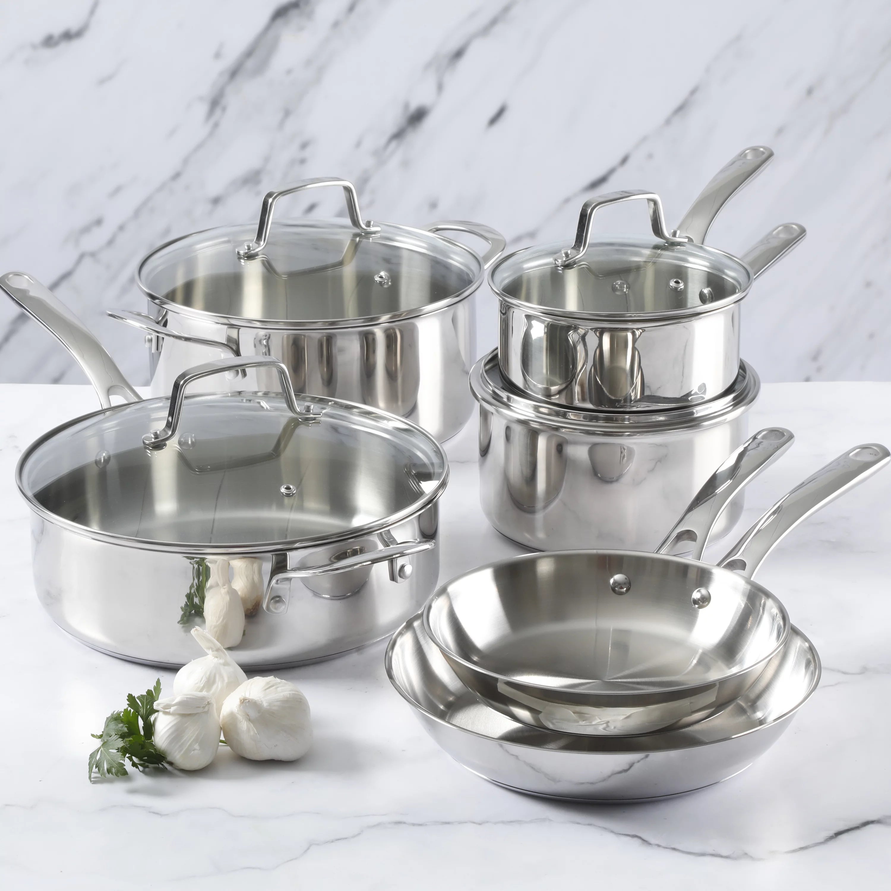 Martha Stewart 10pc Stainless Steel Cookware Set B848214