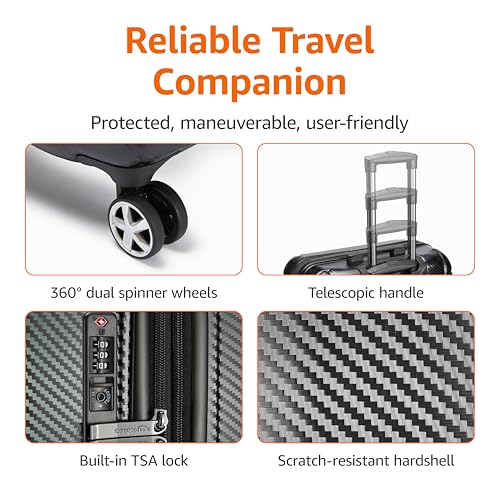 Amazon Basics 30-Inch Hardside Checked Luggage with TSA Lock, Black L990391