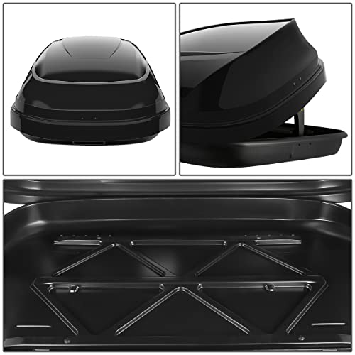 DNA MOTORING Rooftop Cargo Box Lockable Car Top Storage Case 110 Lbs Textured Black P1853