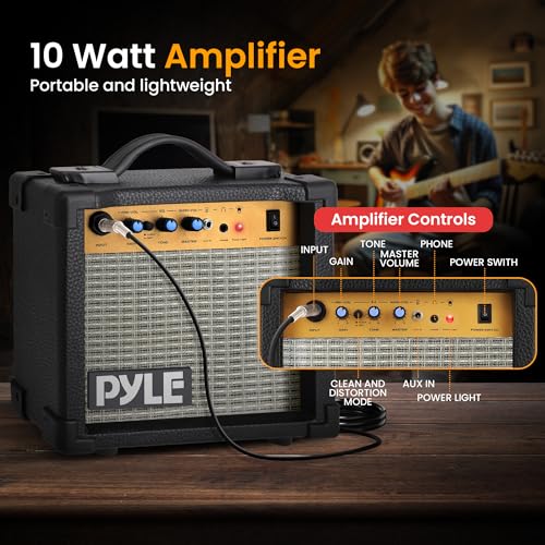 Pyle Electric Guitar Kit with Amp, 39" Blue M5028
