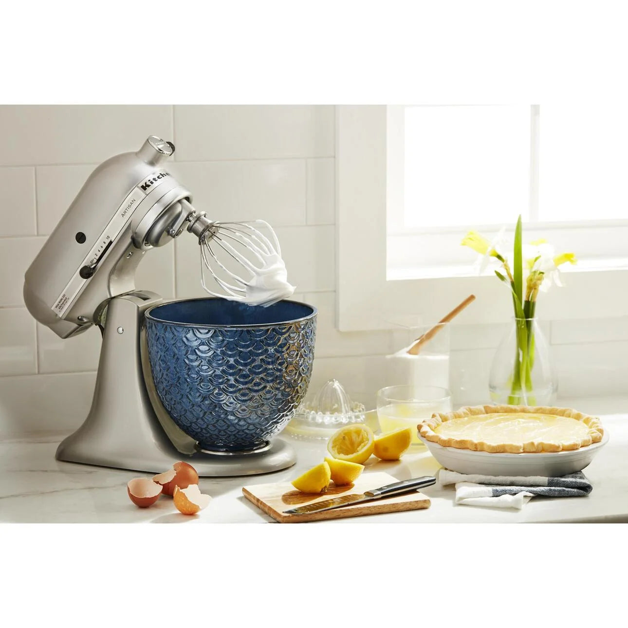 KitchenAid 5 Quart Ceramic Bowl, Blue Mermaid Lace T96249