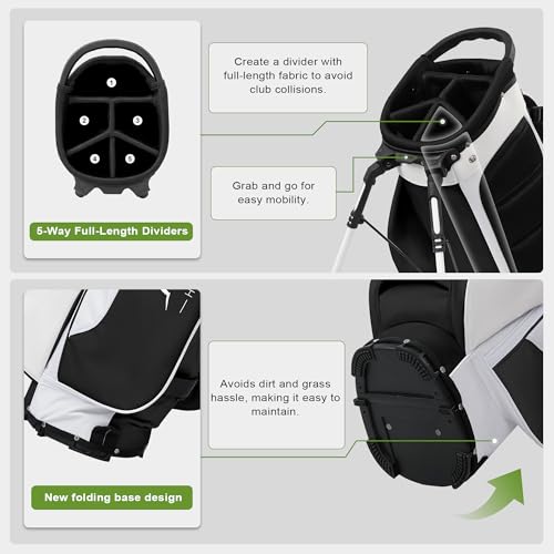 Lightweight Golf Stand Bag with 5-Way Dividers and 8 Pockets K5013