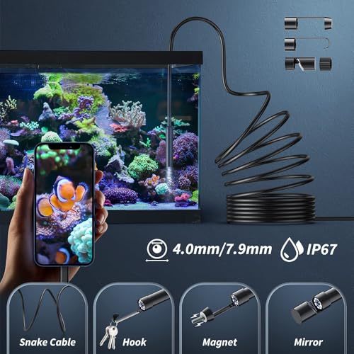 Endoscope Camera with Light, 1920P HD Borescope for iOS and Android, 16.4ft I603270