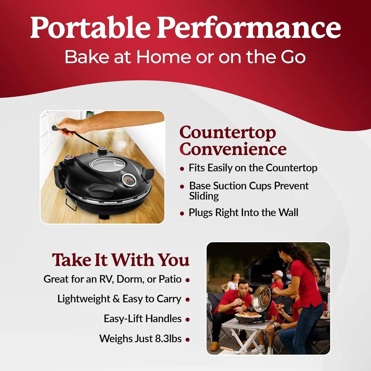 Piezano Pizza Oven by Granitestone Electric Indoor Portable 12 Inch Countertop N321671