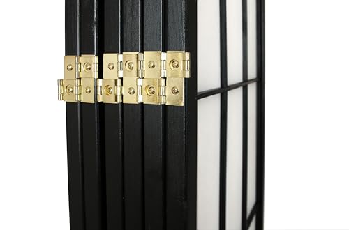 Legacy Decor 4-Panel Blossom Screen Portable Foldable Shoji Room Divider Black K541964
