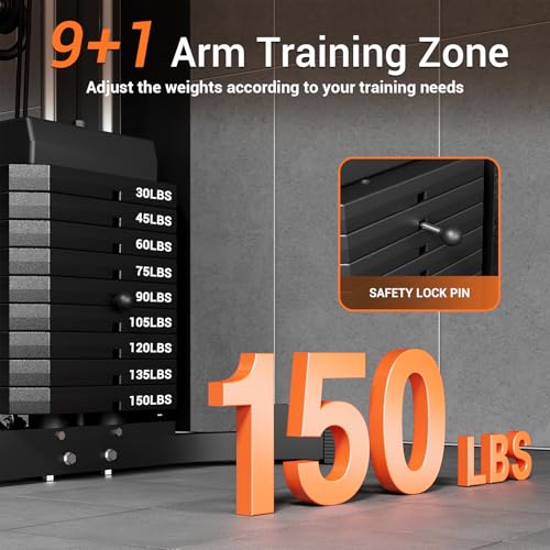 150LBS Home Gym Station with Pulley System for Full Body Strength Training Q31223