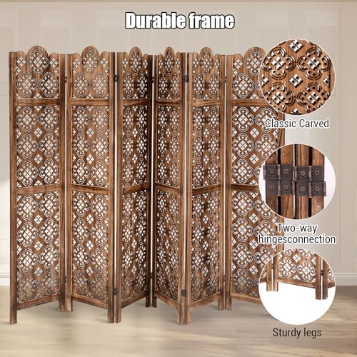 Japanese Shoji Room Divider 6 Panel Folding Wooden Screen 5.6FT I82869