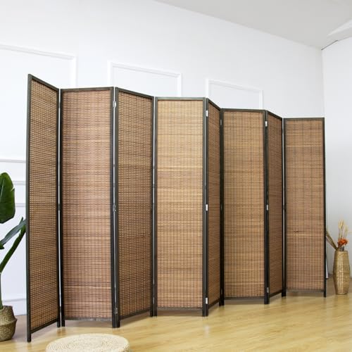 Bamboo Room Divider 6 Panel Folding Screen 67"H x 92.1"W X2437