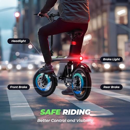 isinwheel U1 Folding Electric Bike, 500W Motor, 20 mph, Black O499
