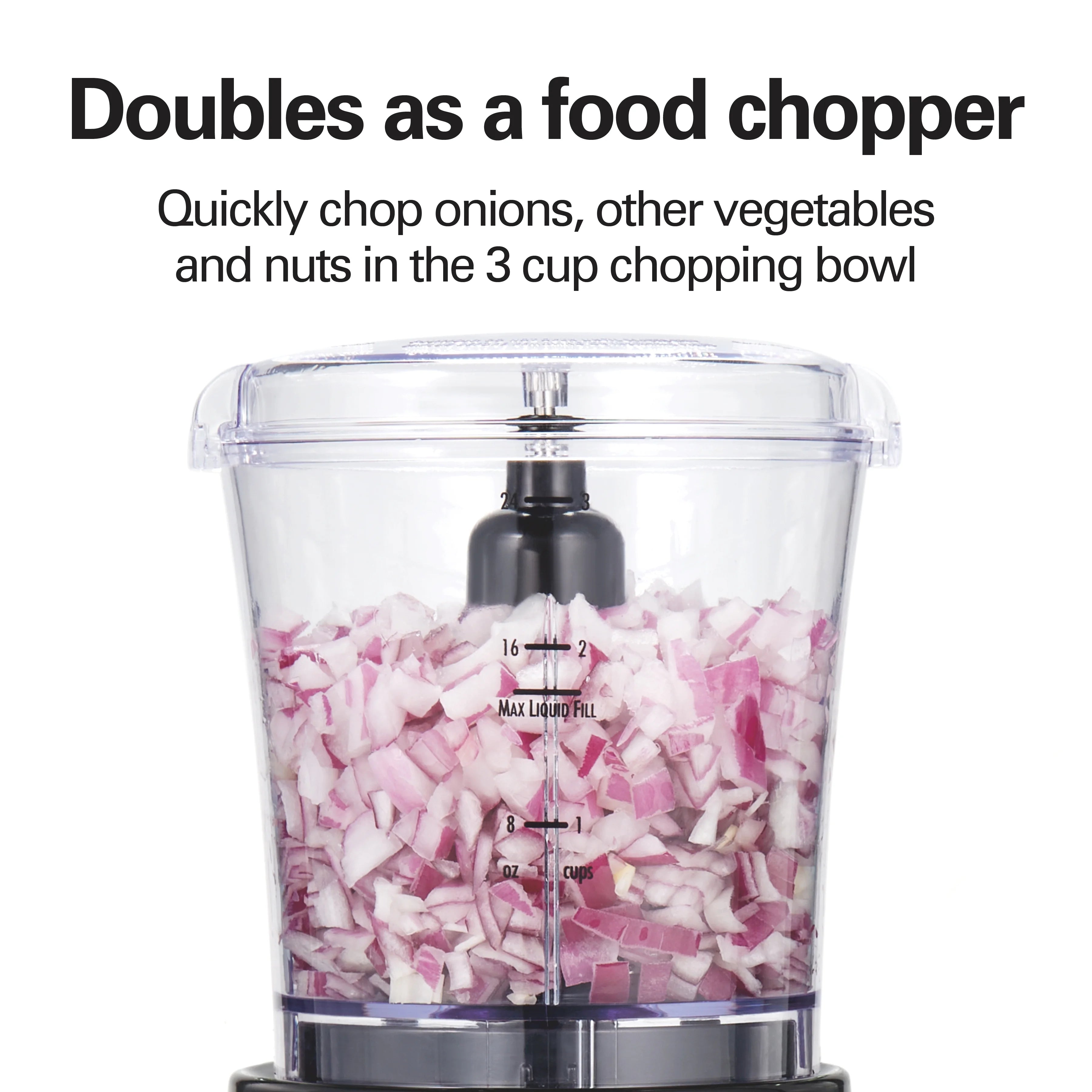 Hamilton Beach Power Elite Multi-Function Blender with 40 oz. Glass Jar and 3-Cup Chopper, 700 Watts, Stainless Steel F681