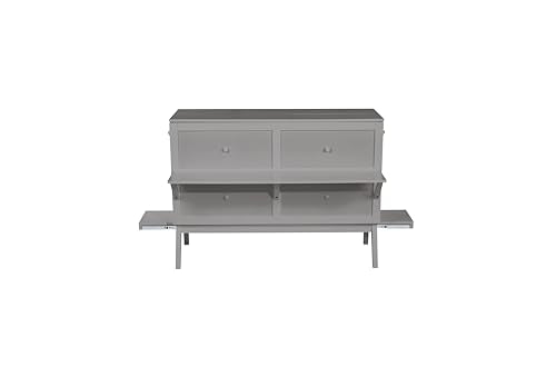 Queen Murphy Bed with Desk and Removable Shelves, USB Port, White H566492