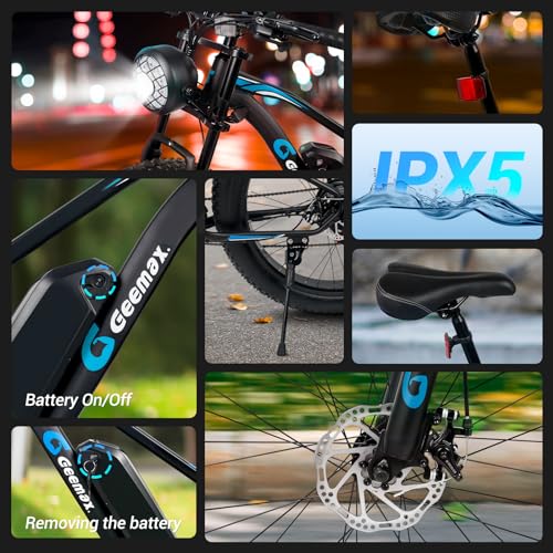Geemax Electric Bike for Adults, 26" x 4.0 Fat Tire, 1000W, 48V 15.6Ah G352