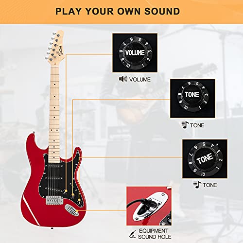 GLARRY Full Size Electric Guitar with 20W Amp and Accessories Pack (Blue) C3431