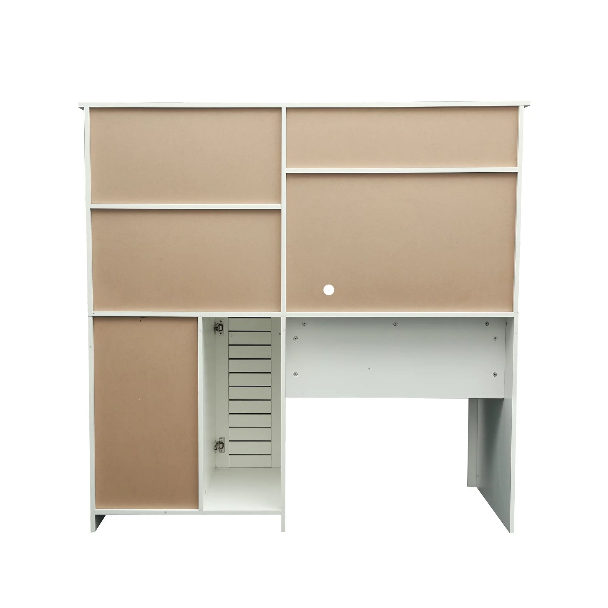 Holaki Computer Desk with Hutch, Antiqued White Finish D126