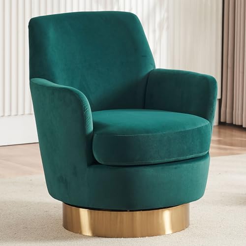Swivel Barrel Chair Set of 2, Modern Velvet Accent Chairs, Orange P5409