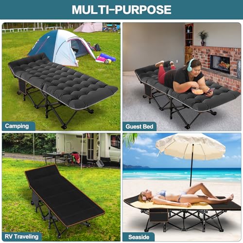 NAIZEA Folding Camping Cot for Adults, Adjustable Reclining Chair N72576