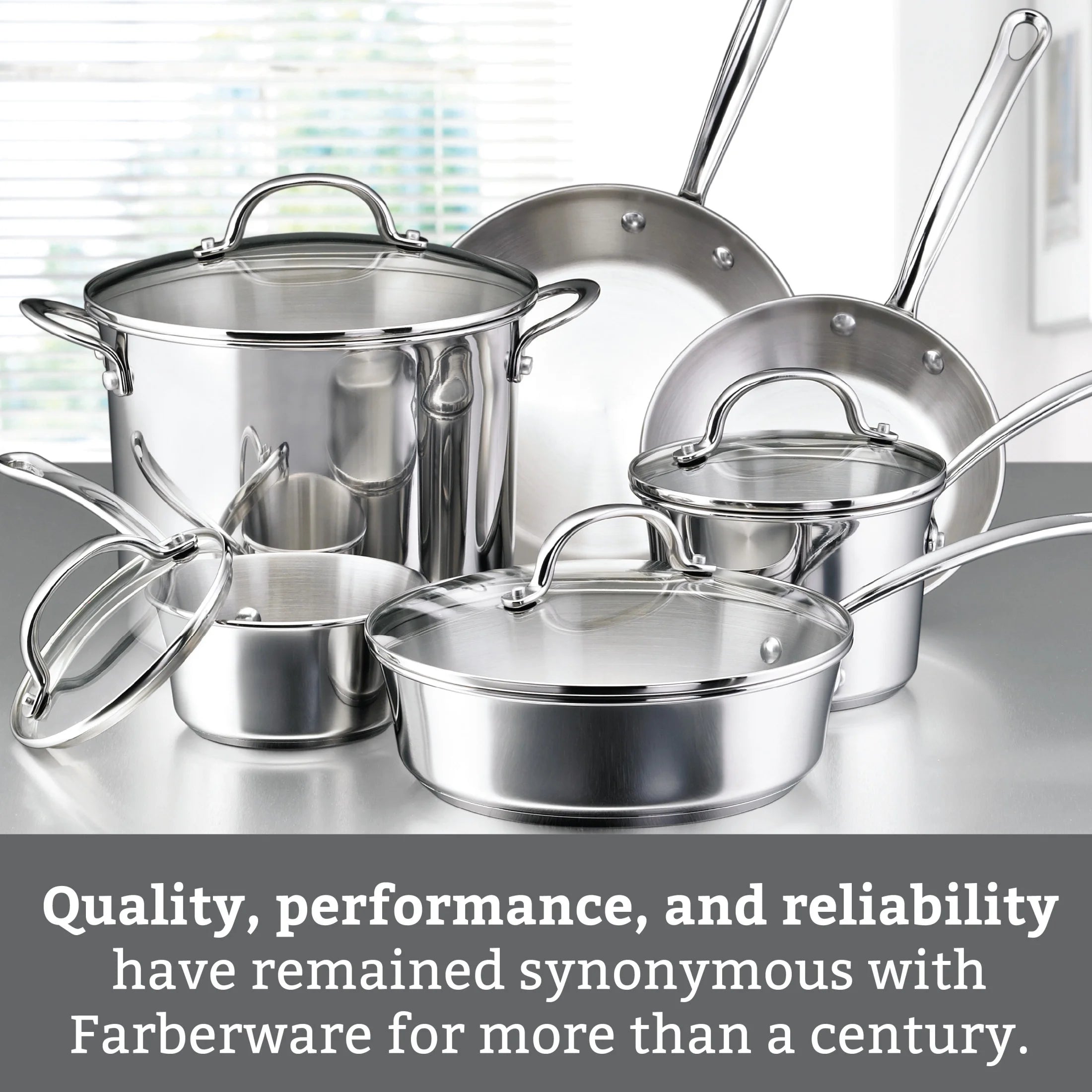 Farberware Millennium 10 Piece Stainless Steel Cookware Set W263041