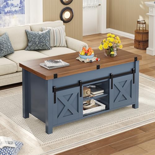 SEDETA Lift Top Coffee Table with Storage, Convertible Dining Table, Grey M719