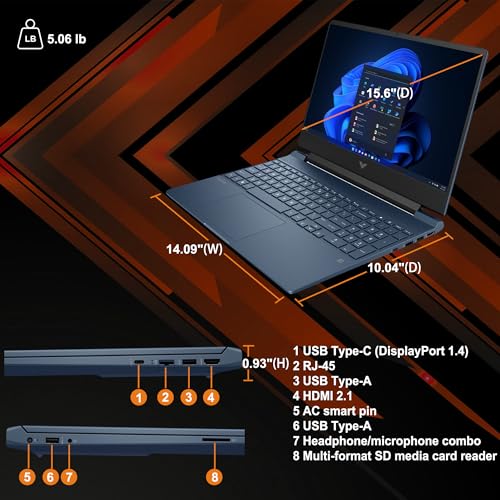 HP Victus 15 Gaming Laptop 15.6 FHD 144Hz i5-12450H 16GB RAM 512GB SSD RTX 3050 W778643