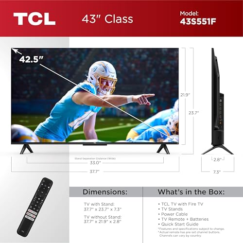 TCL 55-Inch Class S5 UHD 4K LED Smart TV with Fire TV, Dolby Vision, Alexa Built-in Q371022