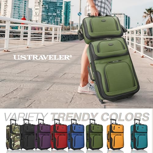 U.S. Traveler Rio Expandable Carry-on Luggage, Orange R95197