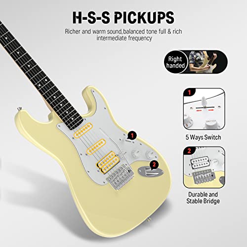 Donner DST-100B 39 Inch Electric Guitar Beginner Kit with Amplifier and Accessories W342
