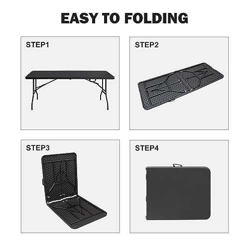 Portable Plastic Folding Table 4ft Heavy Duty Indoor Outdoor Y145657