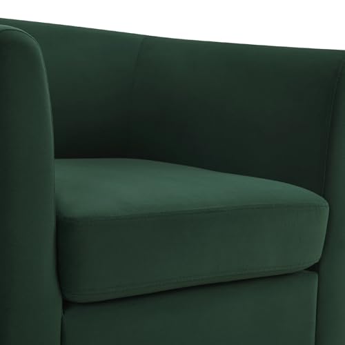 FLEXISPOT Accent Barrel Chair with Ottoman, Velvet Upholstered, White U587