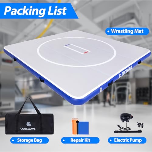 COOLWAVE 10x10 FT Inflatable Wrestling Mat for BJJ, MMA and Martial Arts P28468