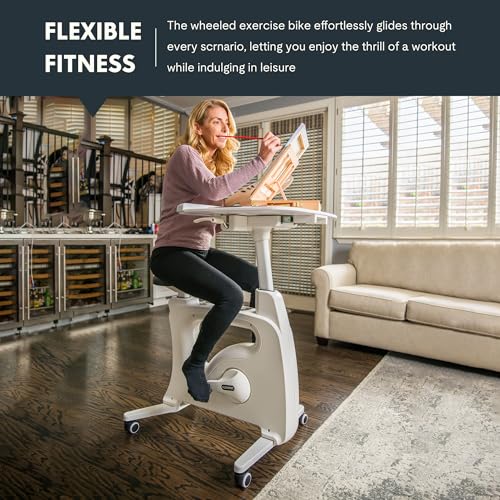 FLEXISPOT V9 3-in-1 Exercise Bike, Under Desk Bike, Indoor Cycling, 350LBS Capacity, White X192