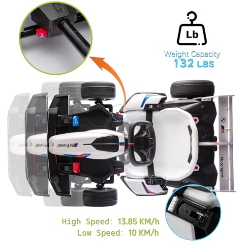 Licensed BMW 36V Electric Drift Go Kart for Kids, 7.5 MPH, White M530400