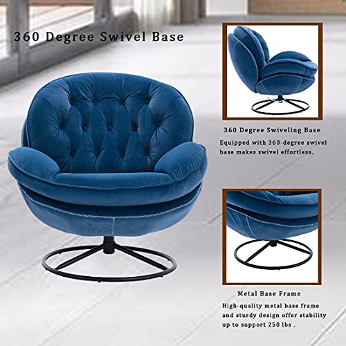 Baysitone Velvet Swivel Accent Chair with Ottoman Set, Modern Lounge Chair, Fruit Green Q36819
