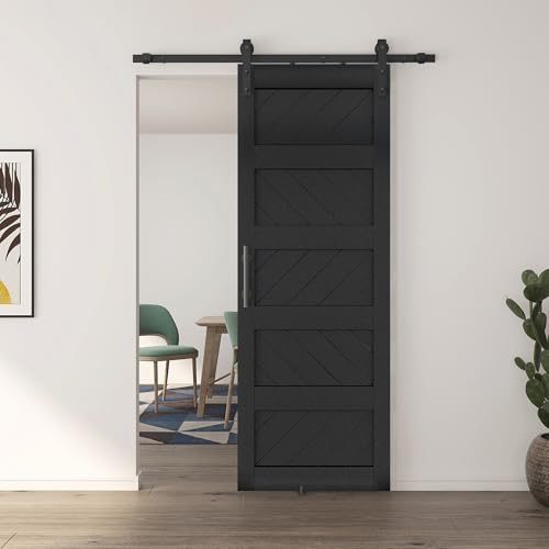JUBEST 36" x 84" Sliding Barn Door Kit with Hardware, Black R91690
