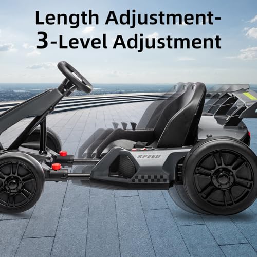 24V Kids Go Kart 300W Electric Drift Kart Car with Adjustable Seat, White X99654