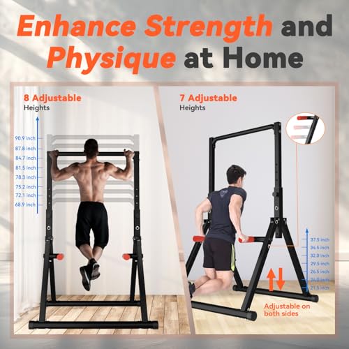 Power Tower Pull Up Dip Station Foldable Adjustable Home Gym Z306594