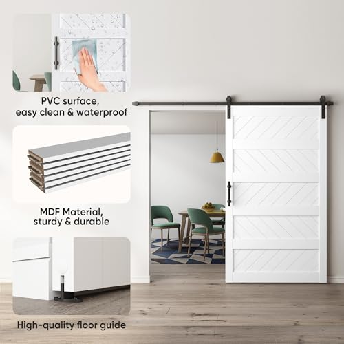 JUBEST 36" x 84" Sliding Barn Door Kit with Hardware, Black R91690