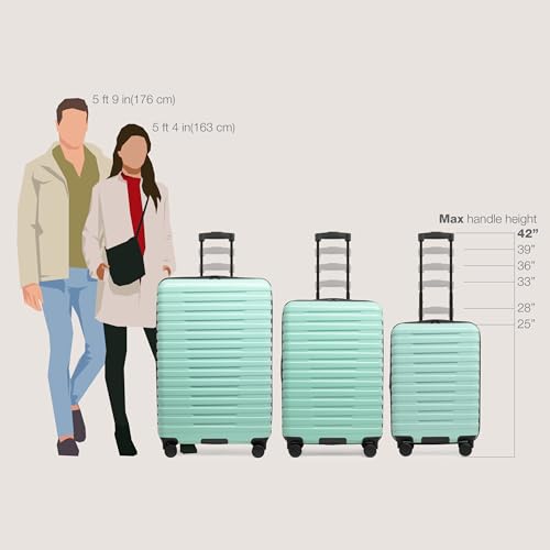 U.S. Traveler Boren Polycarbonate Hardside Carry-on Suitcase with 8 Spinner Wheels, Teal, 22-Inch S2578