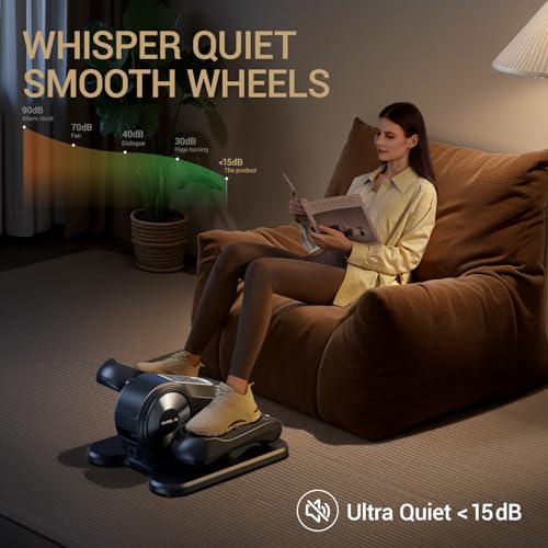 Under Desk Elliptical Machine Electric Seated Pedal Exerciser with Remote W905779