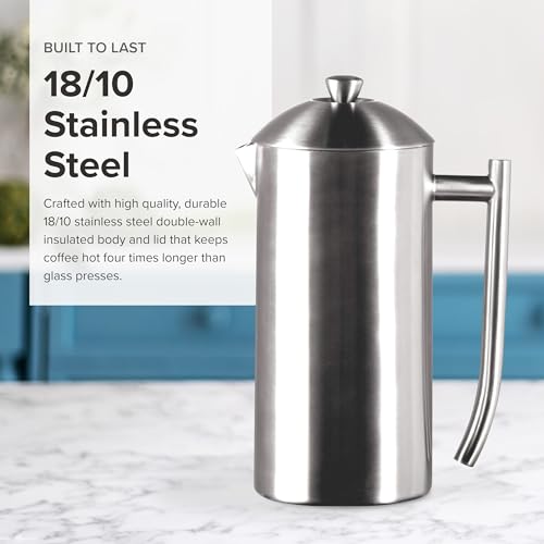 Frieling Double-Walled Stainless-Steel French Press Coffee Maker, 17 oz D60799