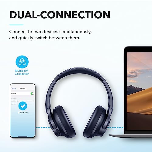Soundcore by Anker Q20i Hybrid Active Noise Cancelling Headphones, Wireless Over-Ear Bluetooth, White S574
