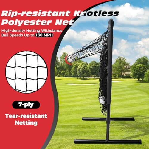 9 Hole Baseball Softball Pitching Net with Strike Zone and Adjustable Target E4379
